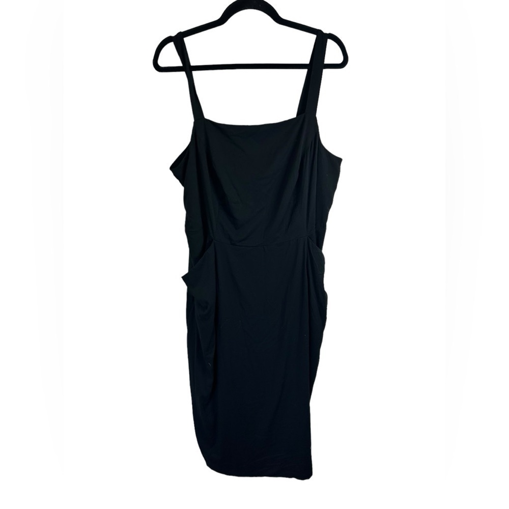 41 Hawthorn Black  Curve Hugging Sheath Midi Dress with Pockets Size 16W NWOT